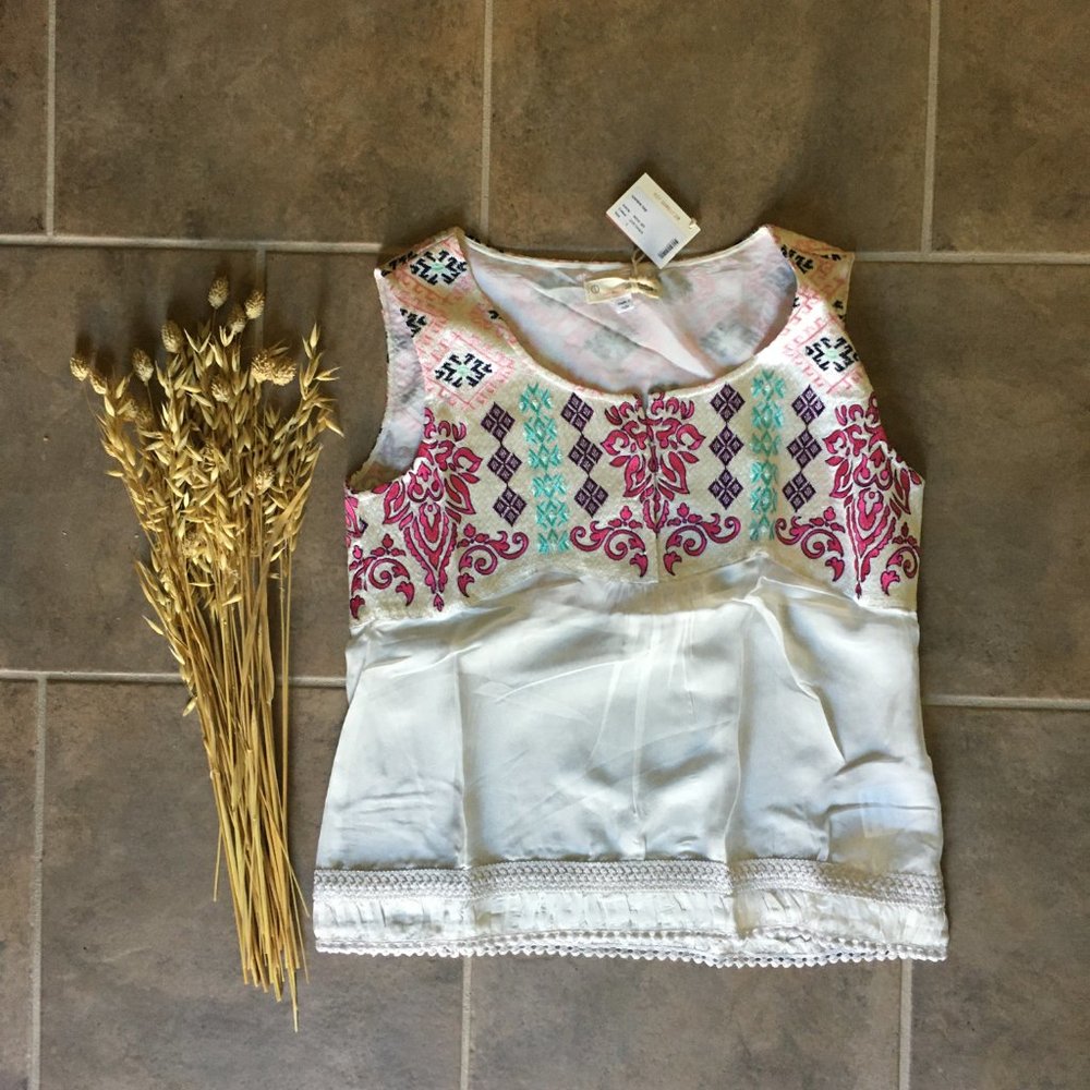 Odd Molly New 100% Silk Embroidered Blouse 1 (Sm), 2 (Md), 3 (Lg), 4 (XL)